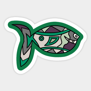 Sage and Heather Fish Sticker